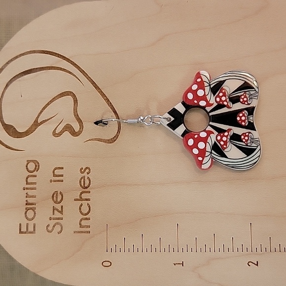 🔥LAST PAIR🔥 Retro Mushroom Planchette Drop Earrings - Picture 4 of 7